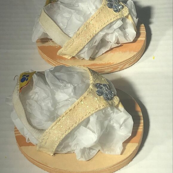 Build-A-Bear Workshop Baby Doll Dress Floral Print Flip Flop Sandals Multicolor - Picture 11 of 12